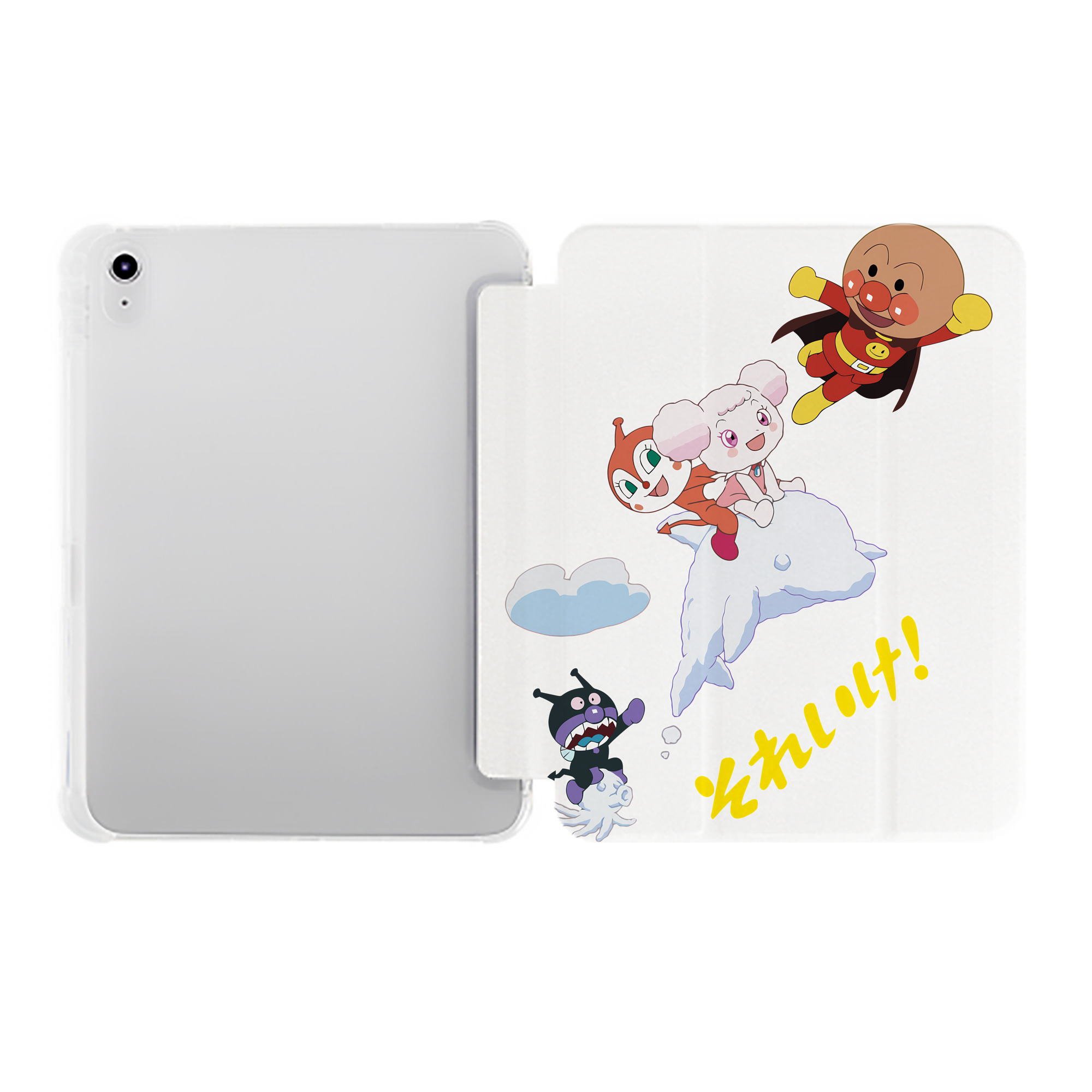 （画像用） アンパンマン Anpanman IPad ケース ペン収納付き 三つ折りスタンド PUレザー×シリコン 対応機種9.5/10.5/10.9インチ